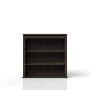 English Elm Chocolate Traditional Two-Shelf Bookcase Hutch with Solid Wood & MDF, Sturdy Storage Shelving Design Chocolate 48 L x 16 W x 48 H B2699P208301