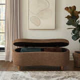 INK+IVY Bailey Casual Boucle Flip Top Storage Bench II105-0592 Chocolate