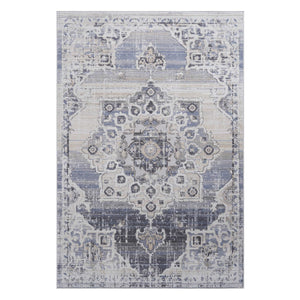 English Elm Loom Elegant 2X3 Cream/Blue Medallion Area Rug - Non-Shedding, Stain Resistant For High-Traffic Spaces B335P289525
