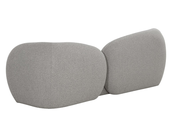 Sunpan Esme Sofa - Luxurious Boucle Design With Cozy Curves And Spherical Cushions For Ultimate Comfort Grey Fabric 111927