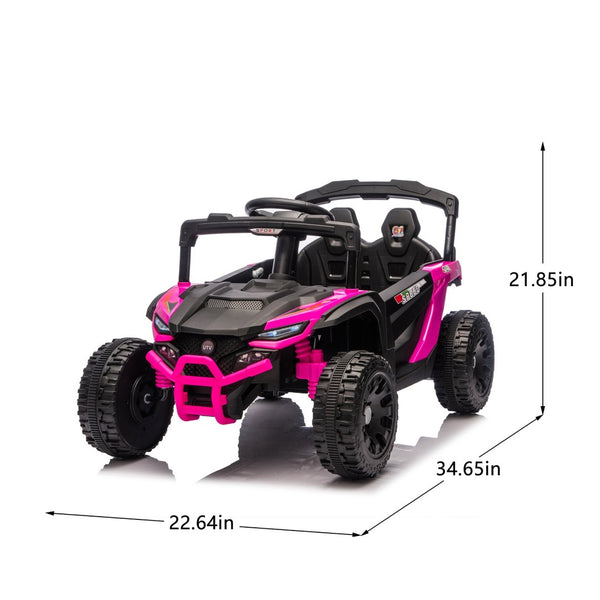 English Elm 24v Kids Utv Ride on with Dual 80w Motors Remote Control and Four Wheel Suspension Pink W1578P342131