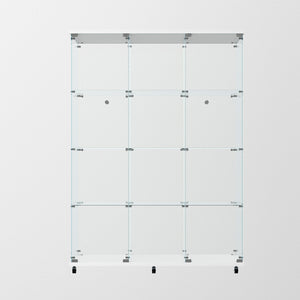 English Elm Tempered Glass Display Cabinet With Bluetooth Led Lighting, Lock & Casters For Stylish Storage Solutions W3155S00012-GIGA