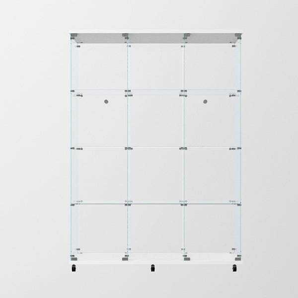 English Elm Tempered Glass Display Cabinet With Bluetooth Led Lighting, Lock & Casters For Stylish Storage Solutions W3155S00012-GIGA