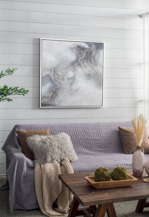 English Elm 39.4X39.4" Stormy Skies Framed Hand-Painted Wall Art - Evocative Modern Decor For Tranquil Spaces W2078P313333