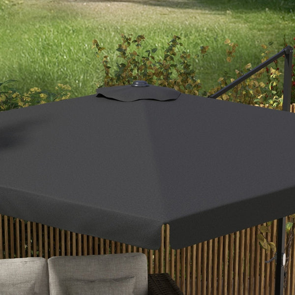 English Elm Outsunny 10' Square Cantilever Patio Umbrella With Adjustable Tilt, Crank Lift & Durable Aluminum Frame W2225P174272-GIGA