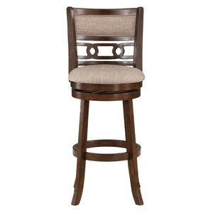 English Elm Jaisyn Brown and Beige Bar Stool With Flared Legs