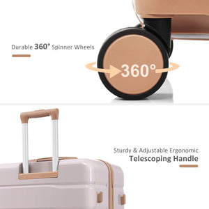 English Elm Premium Abs Hardshell 3 Piece Suitcase Set with Tsa Locks and Spinner Wheels Light Grey N726P171340H