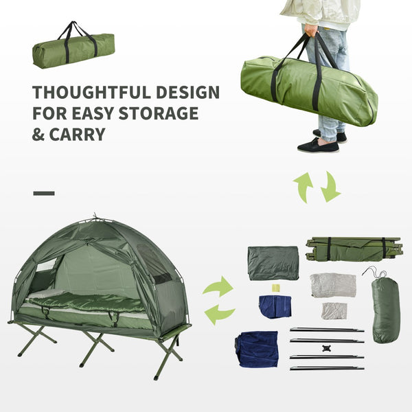 English Elm All-in-one Portable Camping Cot System with Tent Air Mattress Sleeping Bag and Pillow T3971P383446