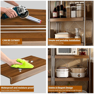 English Elm (24 Inch) Foamed Pvc Wire Shelf Covers Walnut Wood Grain Look for Pantry Closet Kitchen W2641P400320