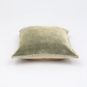 English Elm Stonewashed Cotton Velvet Throw Pillow - Hand-Stitched Edges, Plush Luxury Accent For Any Space B346P321286-GIGA