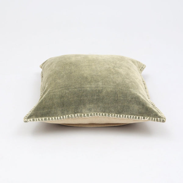English Elm Stonewashed Cotton Velvet Throw Pillow - Hand-Stitched Edges, Plush Luxury Accent For Any Space B346P321286-GIGA