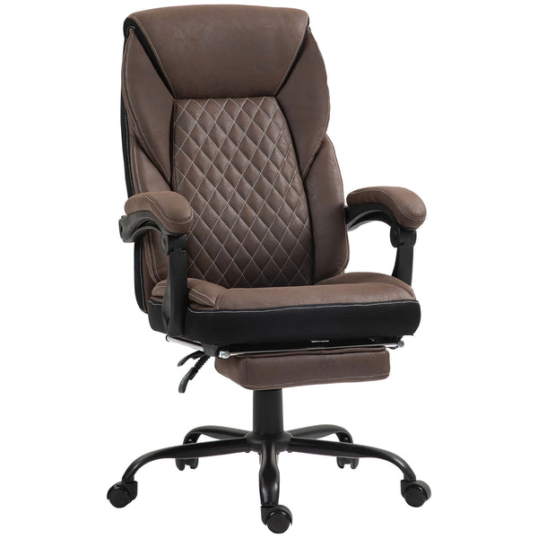 English Elm Homcom Big And Tall Executive Office Chair With Footrest, Ergonomic High Back, Reclining Design W2225P250020