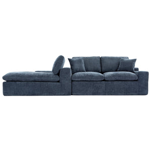 English Elm Cloud Modular Sectional Sofa with Double-Layer Cushioning, Deep 21.5" Seat, Chenille Upholstery & Side Pockets Blue N719S001980C