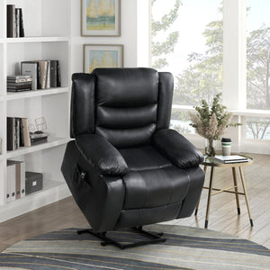 English Elm Modern Power Lift Recliner Chair Faux Leather Upholstery Standing Assist Living Room Black B011P202513