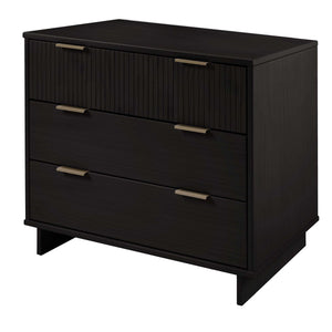 English Elm Granville 38" Dresser In Black - Elegant Solid Wood Design With 3 Drawers & Glam Gold Accents B365S00075