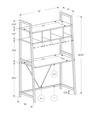 English Elm Computer compact 30" Desk with Durable Laminate Top and Metal Frame for Small Home Office Use White 64 L x 22 W x 4 H B2710P219631