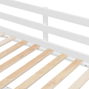 English Elm Twin Loft Bed with Staircase Desk Dual Drawers and Led Strip for Kids Rooms LT000257AAK