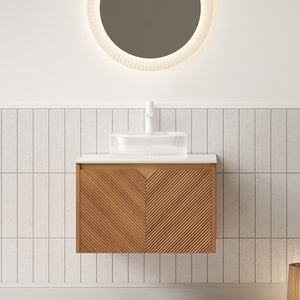 English Elm Dina Floating Bathroom Vanity with Sintered Stone Top and Crystal Glass Basin W2615S00649