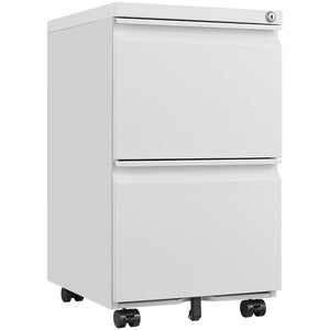 English Elm [requires Assembly] Locking Steel File Cabinet Two Drawers Mobile Wheels Home Office Storage T3625P453425