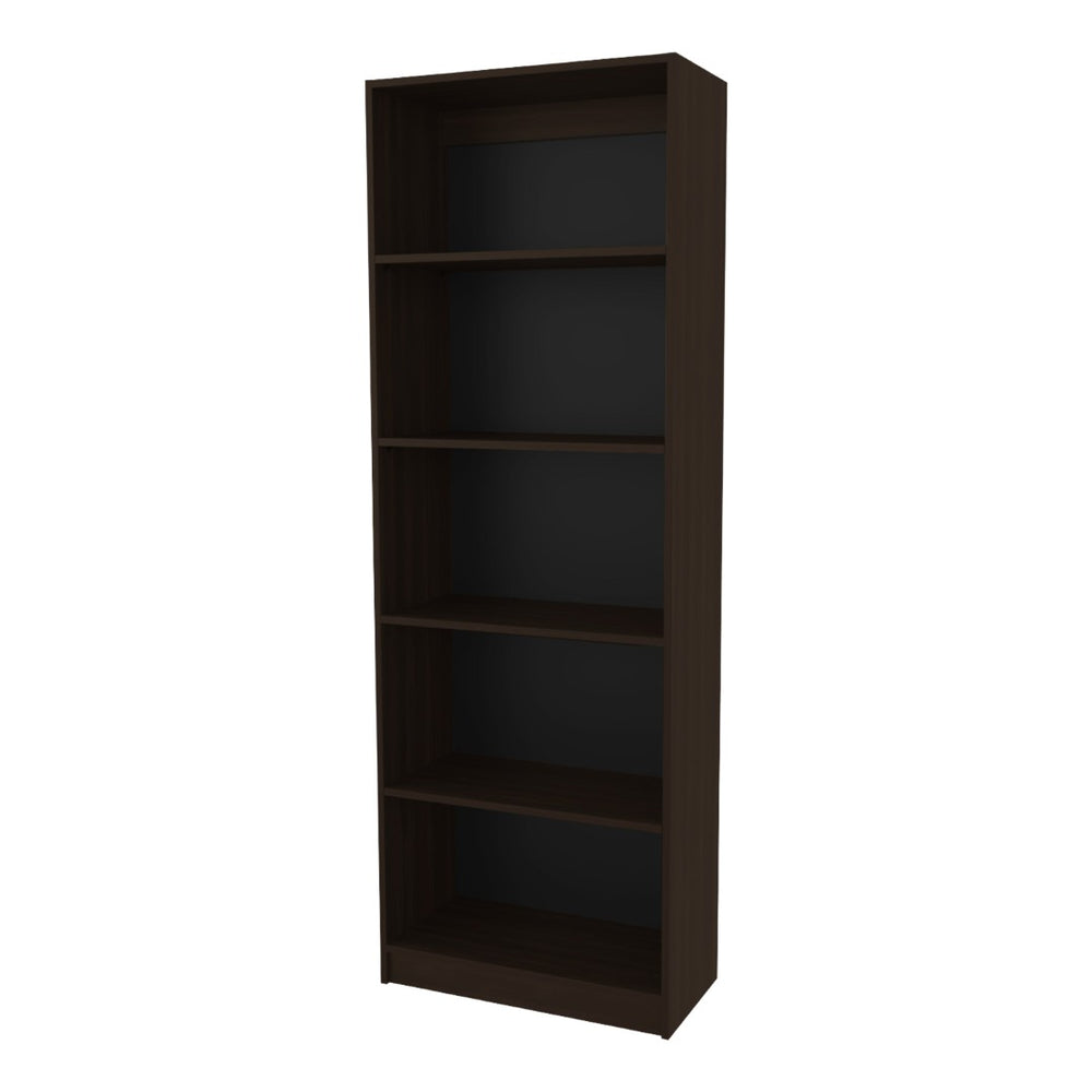 English Elm Stained Walnut Bookcase - Elegant 5-Shelf Open Storage Solution For Timeless Home Décor And Organization B062P323167-GIGA
