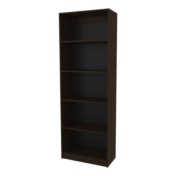 English Elm Stained Walnut Bookcase - Elegant 5-Shelf Open Storage Solution For Timeless Home Décor And Organization B062P323167-GIGA