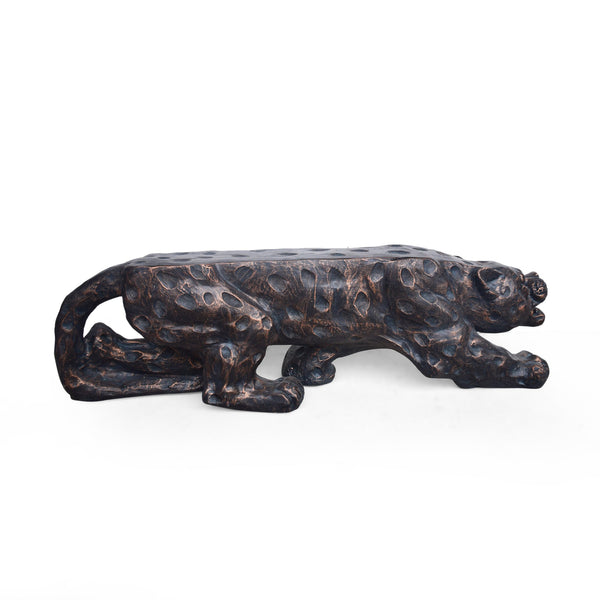 English Elm Christopher Knight Home® - LEOPARD Antique Copper Lightweight Concrete Bench with Carved Spots, Paws & Weather‑Resistant Design 64379.00