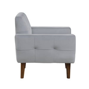 English Elm Gray Accent Chair Velvet Tufted Upholstered Seat with Cushioned Back, Modern Living Room Accent B011P283267