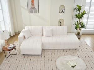 English Elm Scandinavian Channel Tufted L Shaped Sectional Sofa with Plush Foam Cushions B2730S00040