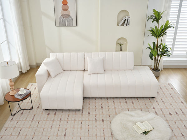 English Elm Scandinavian Channel Tufted L Shaped Sectional Sofa with Plush Foam Cushions B2730S00040