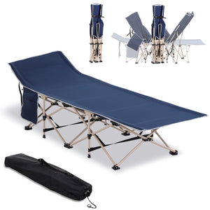 English Elm Outsunny Portable Folding Camping Cot For Adults, Comfortable Elevated Sleeping Bed With Carry Bag W2225P200878-GIGA