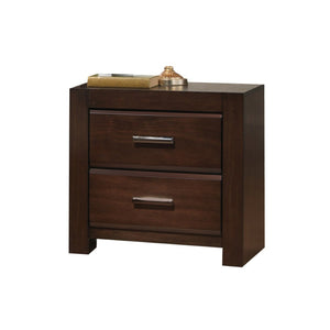 English Elm Oberreit Two-drawer Walnut Nightstand with Dovetail Build and Felt-lined Storage B2726P411558
