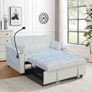 English Elm Modern Velvet Convertible Loveseat Sleeper Sofa with Reclining Backrest for Small Spaces W311P195249