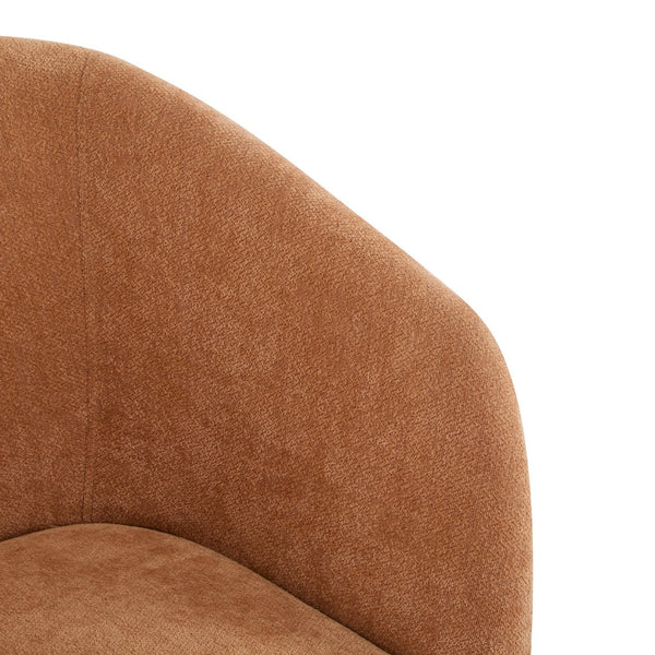 English Elm Christopher Knight Home® - Modern Accent Chair with Curved Round Back and Wooden Legs — Mid-Century Comfort, Compact & Durable Pumpkin Orange N767P266888P