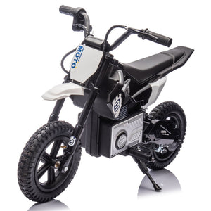 English Elm 24v Kids Electric Motocross Motorcycle 200w Hub Motor Suspension Led Bluetooth Audio Black W1578P225053