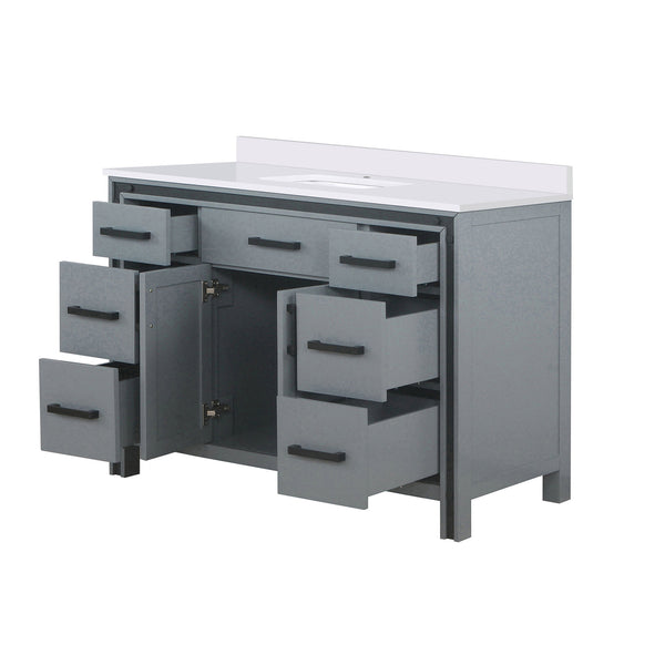 English Elm Dark Grey Bath Vanity 48"W X 22"D With Durable Cultured Marble Top & Ample Storage Solutions B2731P260696