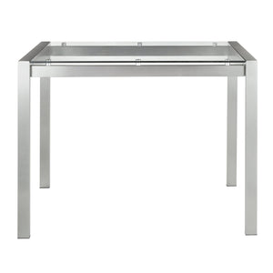 English Elm Fuji Contemporary Counter Table - Sleek Stainless Steel & Clear Glass For Modern Dining Spaces B202P223307