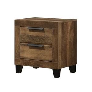 English Elm Morales Rustic Oak Nightstand with 2 Dovetail Drawers, Smooth Metal Glides & Safety Stop, Durable Finish B2726P261907