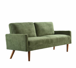 English Elm Velvet Kent 3-Seater Sofa with Plush Upholstery, European Modern-Vintage Design and Durable Build Green B2735P291965