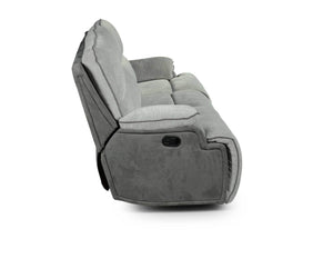 English Elm Steve Silver - Cyprus Plush Recliner Sofa Gray Two-Tone Cloud & Shadow Grey Fabric Pocketed Coil Memory Foam Comfort 85.5"L x 33.8"W x 29.5"H B081P157597