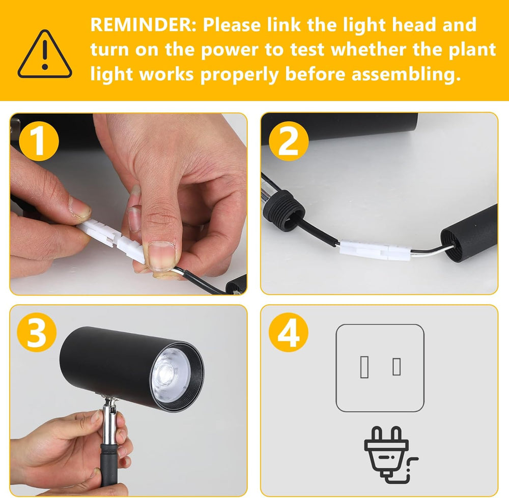 English Elm Grow Lights Stand For Indoor Plants - Full Spectrum 20W Cob Led Lamp With Timer & Adjustable Height W2738P185438