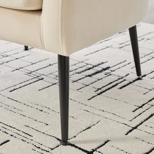 English Elm Modern Upholstered Velvet Open Back Accent Chair with Metal Legs, Cozy Barrel Armchair for Living Room Guestroom Beige W3118P312814