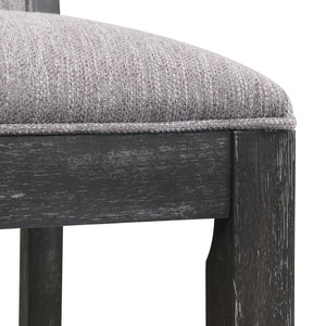 English Elm Christopher Knight Home® - 30.5 Inch Bar Stools Set of 2 with Upholstered Fabric Seats, Rubberwood Frame, 30.5" Height, 300 lb Capacity Black+Grey N780P192217B