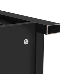 English Elm U-style Farmhouse Sideboard Barn Door Buffet with Drawers Built-in Outlet Dining Black N711P347377B