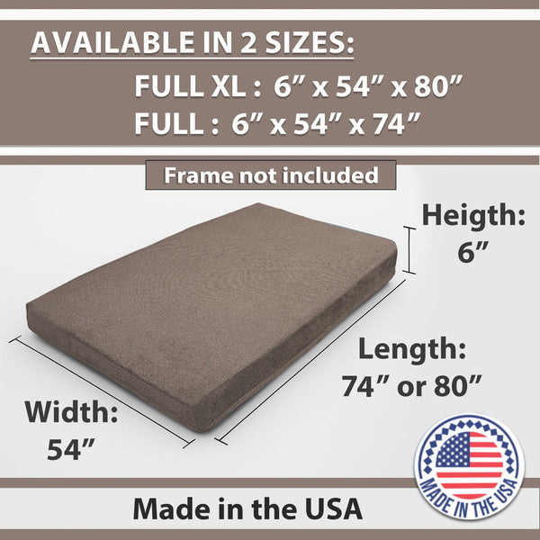 English Elm Memory Foam Infused Futon Mattress Full Xl – Versatile Washable Cover, Foldable Design For All Spaces B181P351991