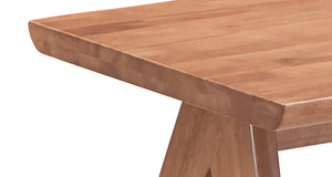 English Elm Natural Accent Table with Rustic Rubberwood Finish, Sturdy Legs, Versatile Rectangular Surface for Home Decor B062P209121