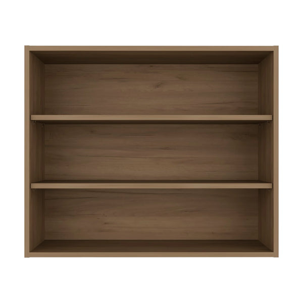 English Elm Ida Staggered Open Wall Shelving Unit with Rich Walnut Finish for Modern Interiors Natural B097P474314