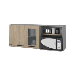 English Elm Everly Glass Front Double Door Wall Cabinet for Kitchen Display and Storage B128S00211