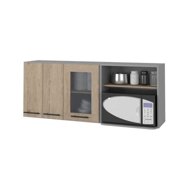 English Elm Everly Glass Front Double Door Wall Cabinet for Kitchen Display and Storage B128S00211