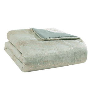 English Elm Vesta Gold 10-Pc King Comforter Set - Matte Satin Circle Quilting, Oversized Luxury Bedding Ensemble B340P342012