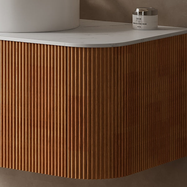 English Elm Dina Floating Bathroom Vanity Cabinet Sintered Stone Top Wood Grain 2 Drawer W2615P293815